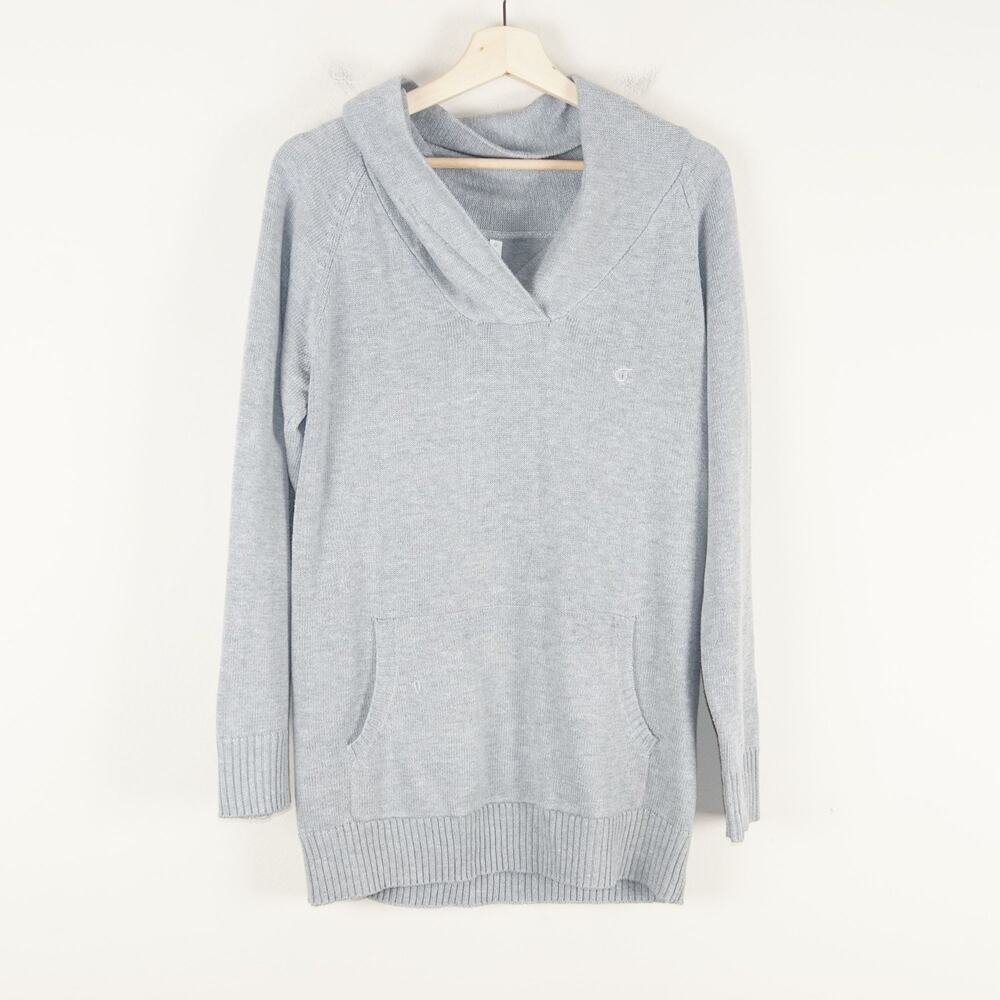 Orisue Gray Knit 100% Cotton Shawl Collar Sweater Mens Sz L